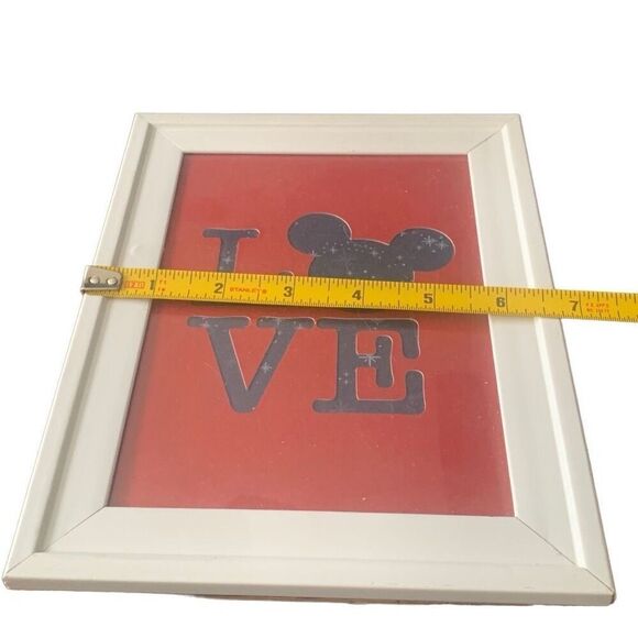 New Disney Mickey Red Purple Love Framed Silouette Mickey Minnie Goofy Americana - Picture 3 of 7